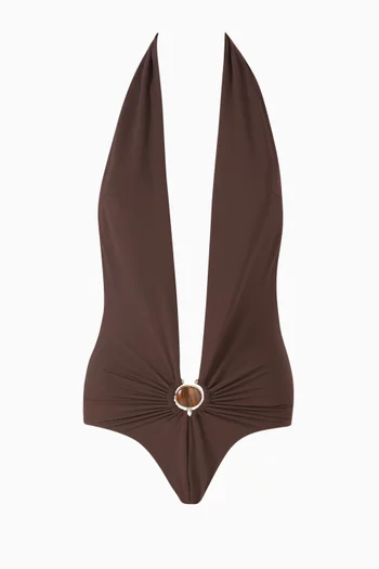 Mineral Stone Ruched One-piece Swimsuit