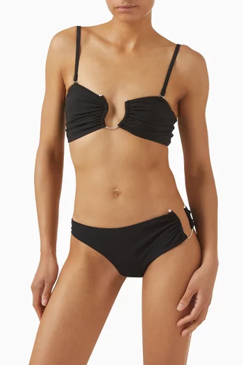 Ruched Crescent Bandeau Bikini Top
