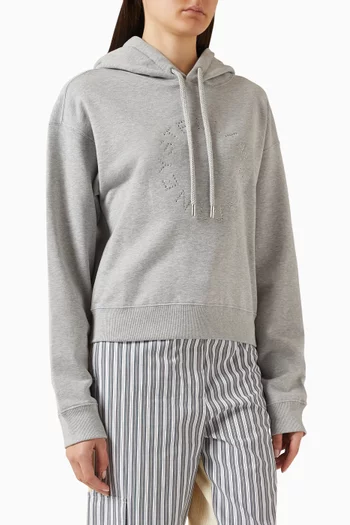 Logo Crop Hoodie in Organic Cotton Jersey