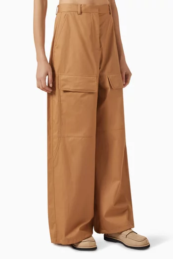 Wide-leg Cargo Pants in Cotton