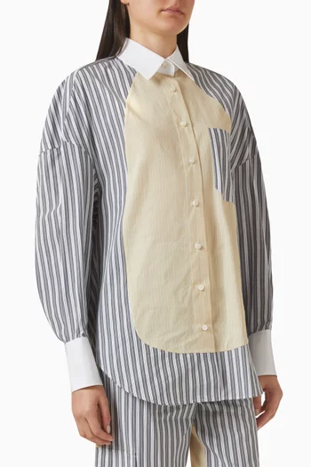 Mixed Striped Oversized Shirt