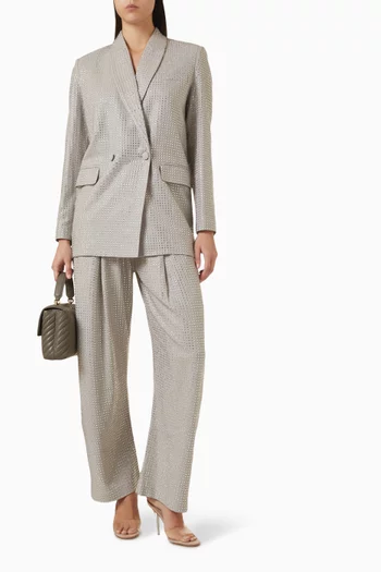 جاكيت ديليدا بقصة فضفاضة ومطرز بأحجار الراين