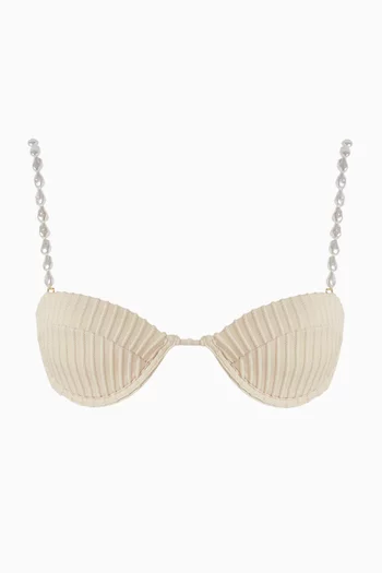 قطعة بيكيني علوية آلي بقوالب صدر على شكل صدف البحر