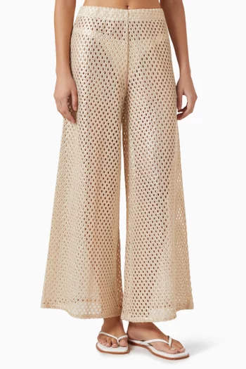 بنطال ييرا بقصة ساق واسعة