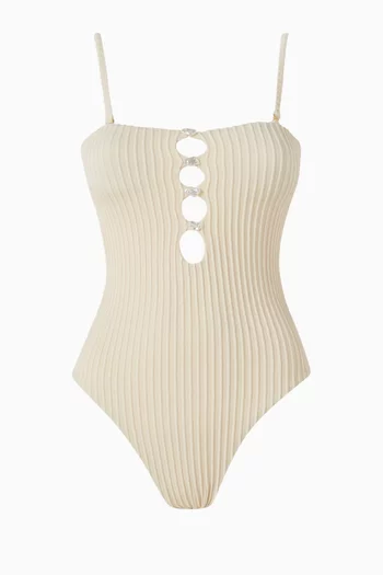 لباس سباحة سول قطعة واحدة بتطريزات من الصدف