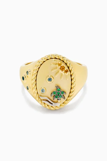 The Beach Signet Ring in 9kt Gold