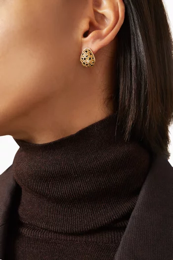 Lynx Pear Earrings in 9kt Gold