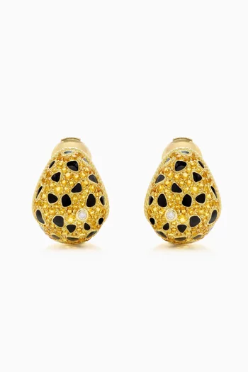 Lynx Pear Earrings in 9kt Gold