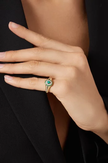Baby Signet Malachite Ring in 9kt Gold