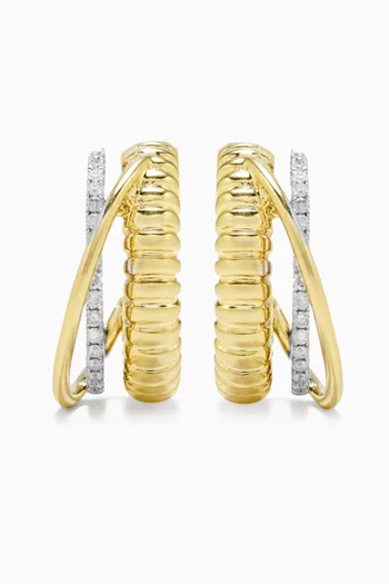 Diamond Hoop Earrings in 9kt Gold