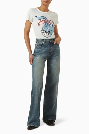 تي شيرت بنقشة رسوم متحركة قطن جيرسيه