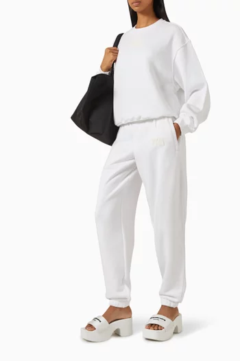 بنطال رياضي بشعار الماركة بتصميم منفوخ قماش تيري