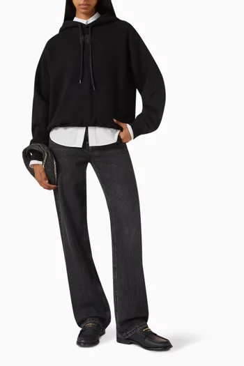 Puff-logo Hoodie in Terry