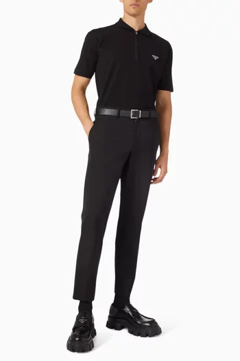 Re‑Nylon Details Polo Shirt in Piqué