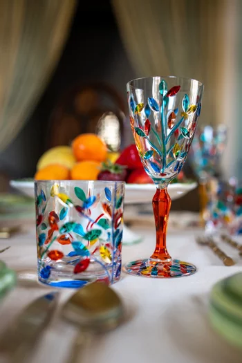 طقم أكواب للمياه زجاج كريستالي، 4 قطع