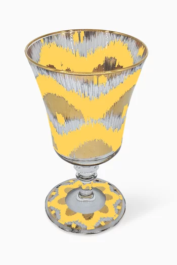 طقم كؤوس عريضة بنقشة إيكات، 4 قطع