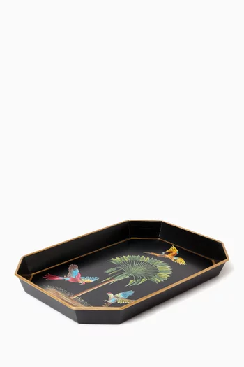 Parrot Tray in Hand-painted Iron