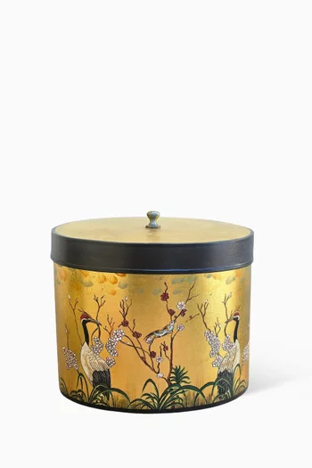Large Gilded Box in Hand-painted Iron