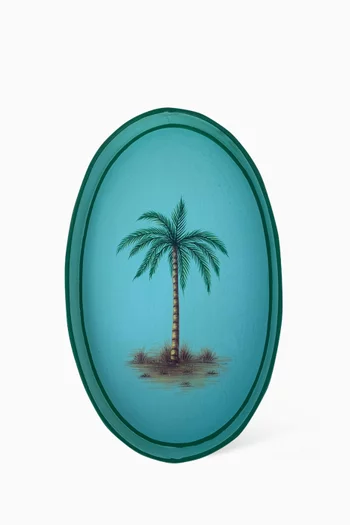 Palm Tree Tray in Hand-painted Iron