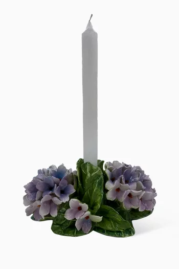 Hydrangea Candelabra in Hand-painted Ceramic