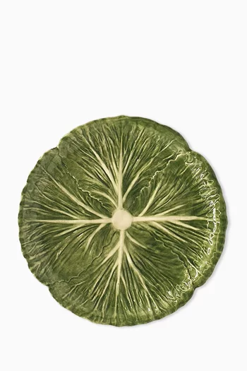 طبق سلطة بتصميم نبات الهندباء خزف بطلاء يدوي