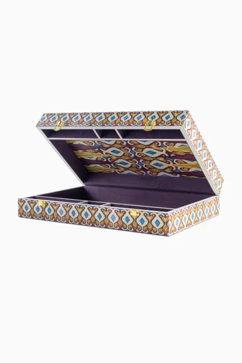 Ikat Backgammon Set in Wood