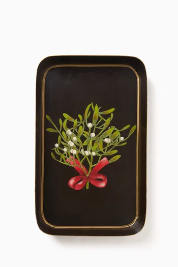 Mistletoe Hand-painted Tray in Iron