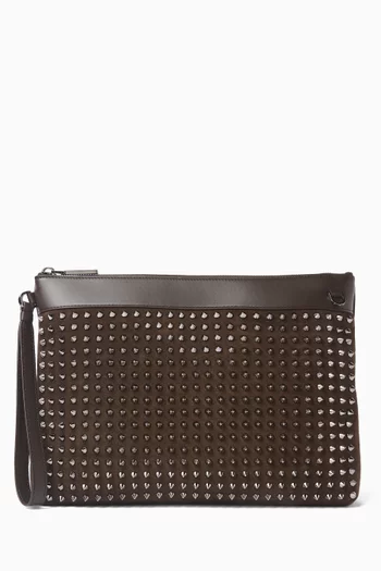 Funky Spikes Pouch in Leather