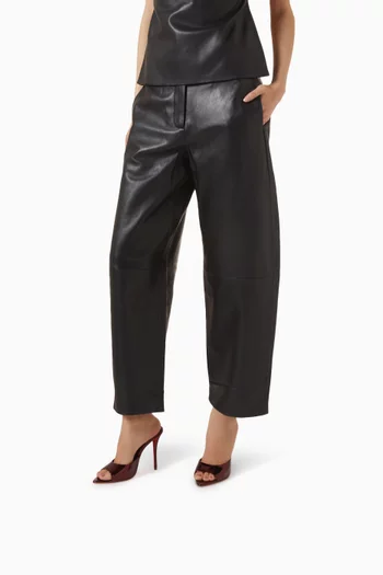 حذاء ميس زي مفتوح من الخلف بكعب 100 مم جلد لامع