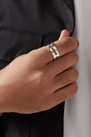 خاتم بتصميم حرف "العين" فضة إسترلينية