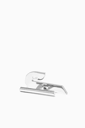 Arabic Letter "Hhaa" Sapphire Cufflinks in Sterling Silver