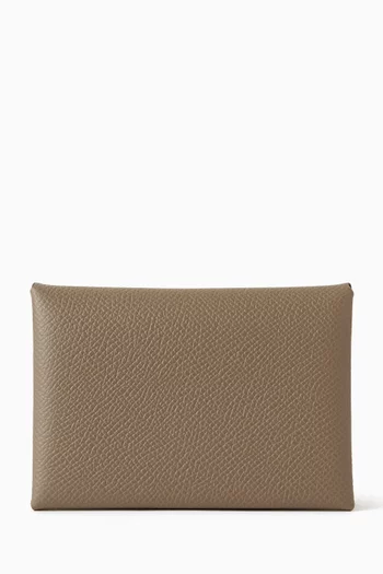 Unused Calvi Duo Card Holder in Epsom Leather