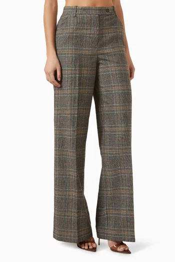 Blanca Check Wide-leg Pants