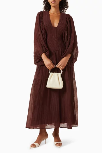 Anika Balloon Sleeve Midi Dress in Lyocell