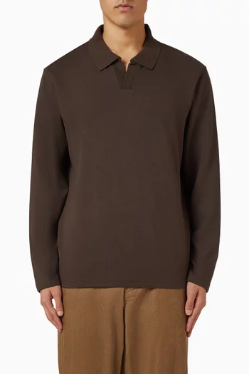 Milano Johnny-collar Shirt in Pima Cotton-blend