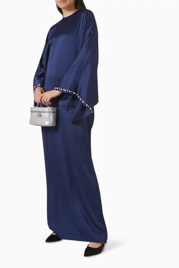 Pearl-embellished Dress in Satin