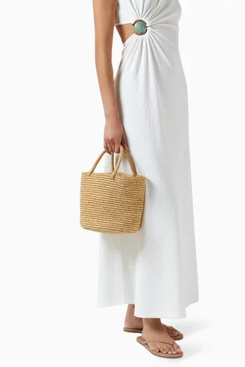 Baby Tote Bag in Woven Straw