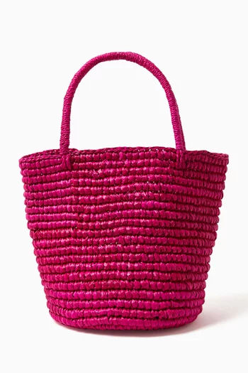 Baby Tote Bag in Woven Straw