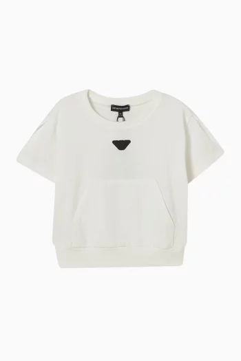 تي شيرت برقعة بشعار النسر بحجم صغير قطن