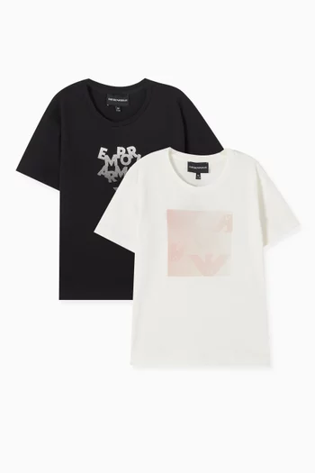 Printed T-shirts in Cotton, Set of 2