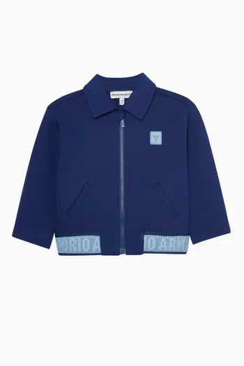 سويت شيرت برقعة شعار الماركة مزيج قطن