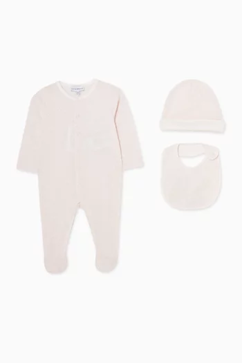 طقم قطن بشعار الماركة، 3 قطع