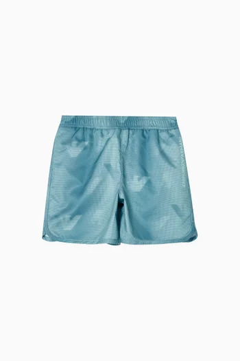 Eagle Logo Swim Shorts in Nylon