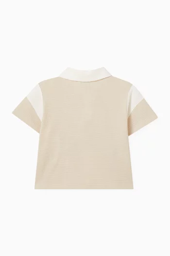 تي شيرت بولو مقسم بألوان قطن