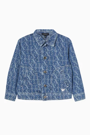 Logo Jacquard Jacket in Denim