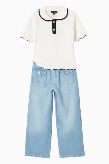 Patch Pocket Jeans in Denim