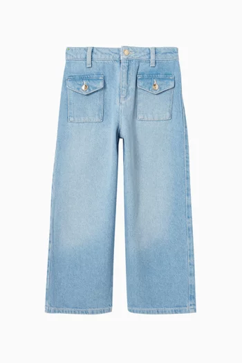 Patch Pocket Jeans in Denim