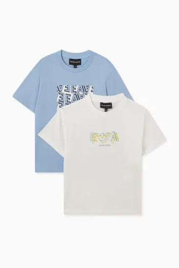 Printed T-shirt in Cotton, Set of 2