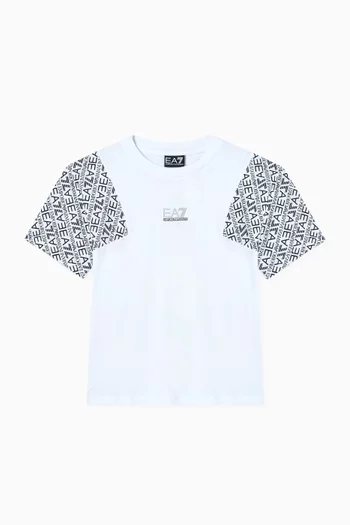 تي شيرت بطبعة شعار الماركة قطن جيرسيه