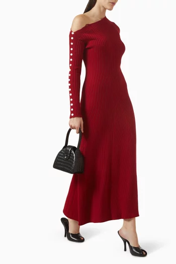 فستان نواه بفتحة رقبة غير متماثلة قطن